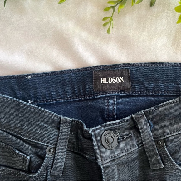 Hudson Barbara👖 High-Rise Skinny Ankle Raw Released Hem Denim Jeans - Picture 8 of 13